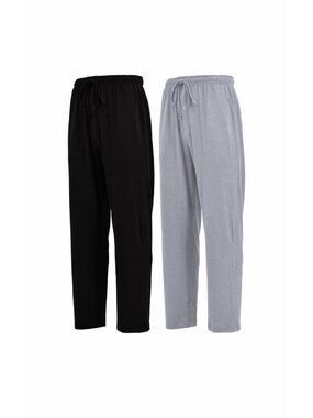 Andrew Scott Mens 2-Pack Cotton Lounge Pants Pajama Bottoms Small
